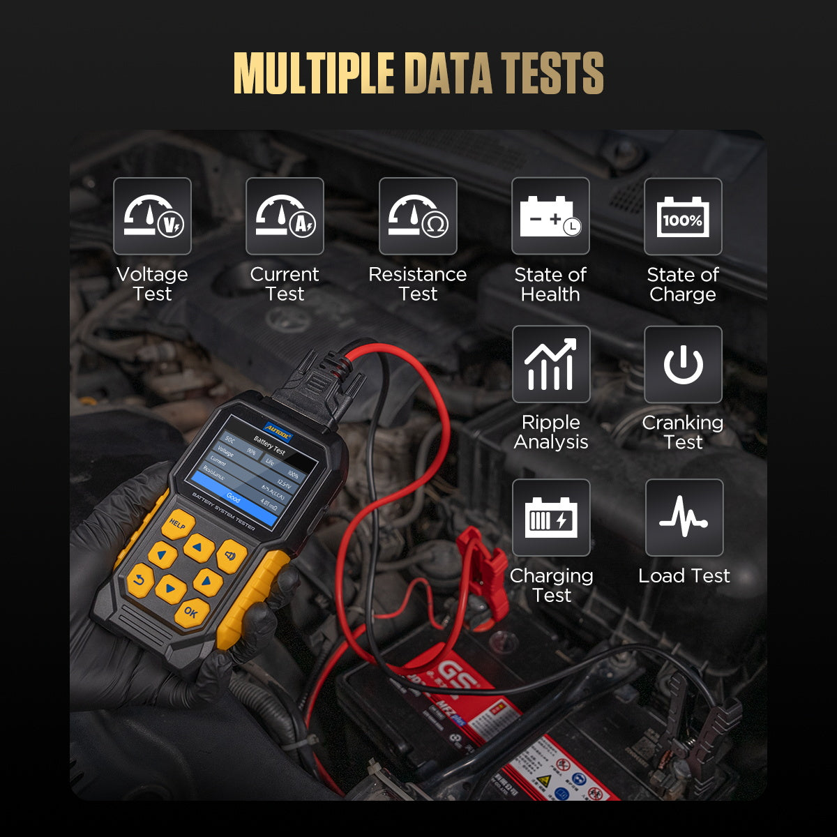 AUTOOL BT460 – 12V/24V Akkumulátor Terheléses Teszter és Diagnosztikai Eszköz
