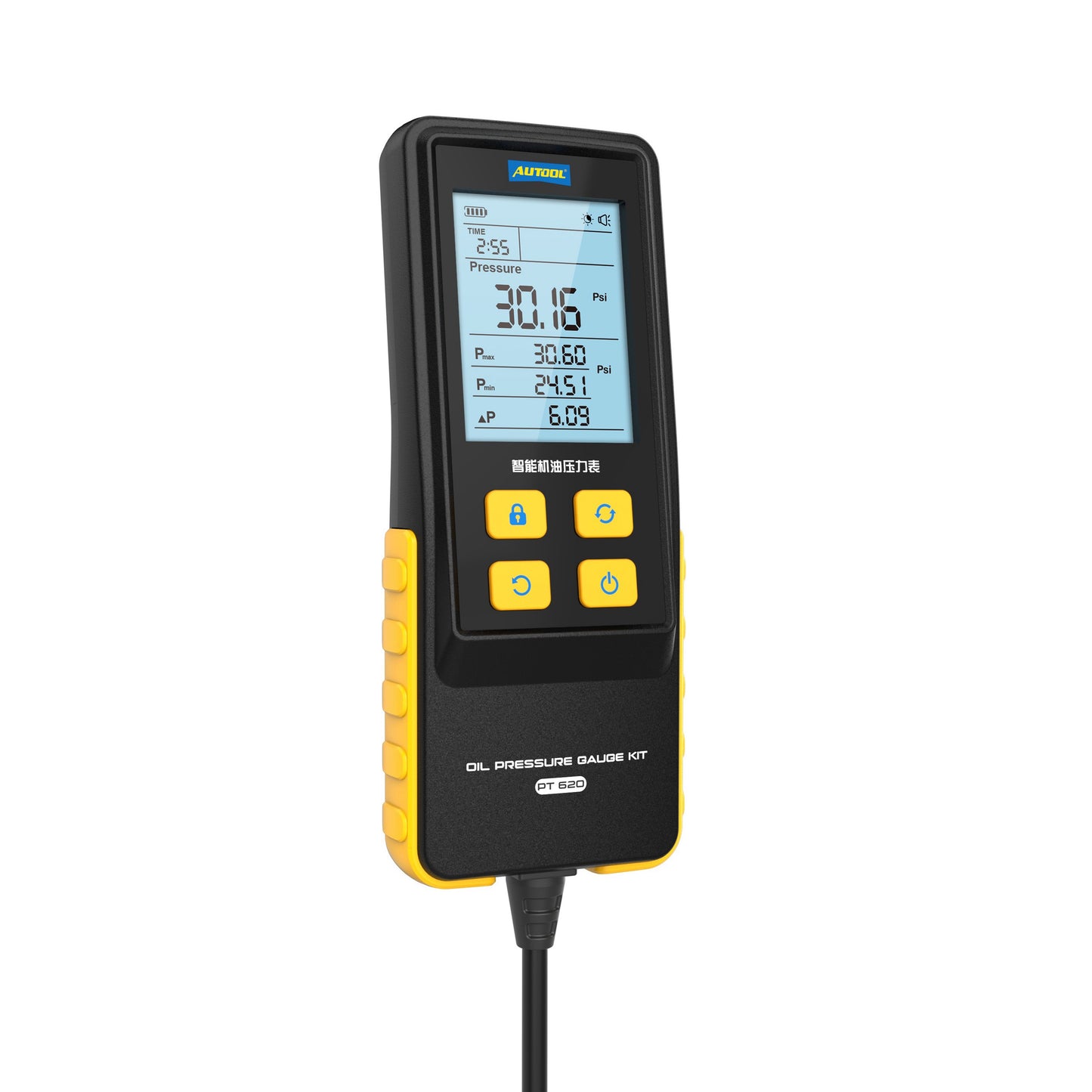 AUTOOL PT620 motorolaj-nyomásmérő | Digitális, 0–426.6 PSI