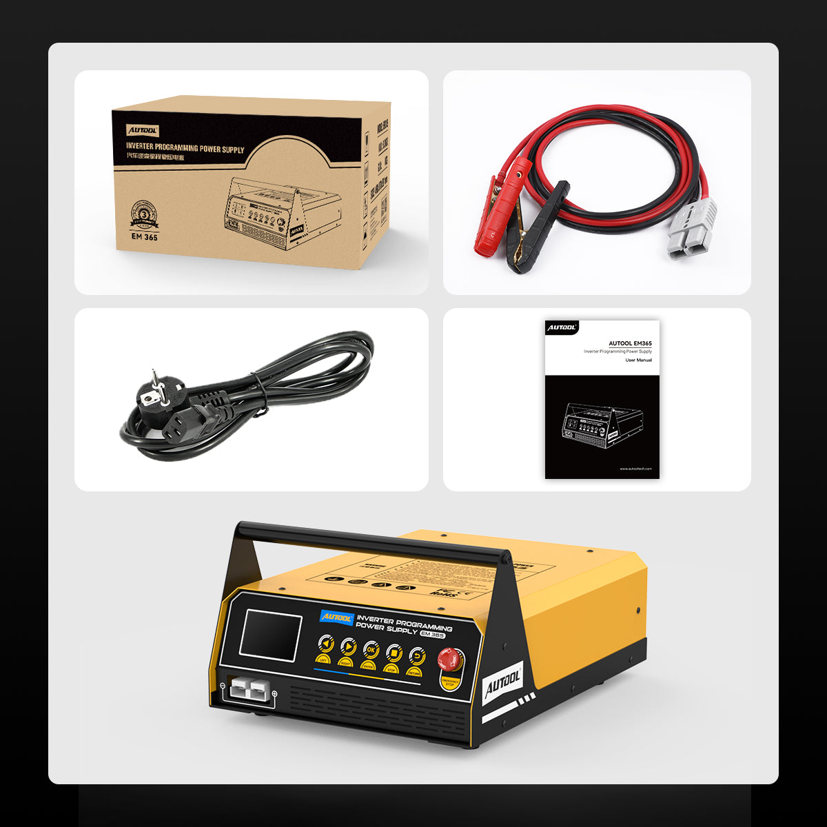 AUTOOL EM365 – 150A ECU Programozó Tápegység és Gyors Akkumulátortöltő