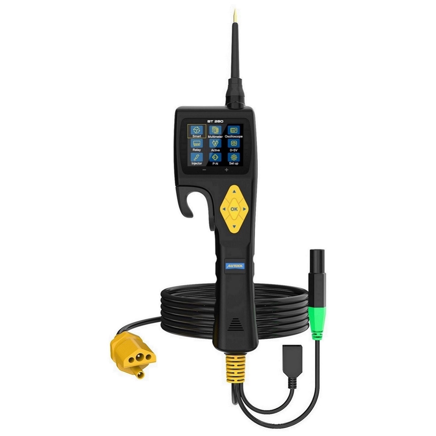 AUTOOL BT280 Elektromos Áramkör Teszter – Multiméter, Oszcilloszkóp és Injektor Teszt Egyben