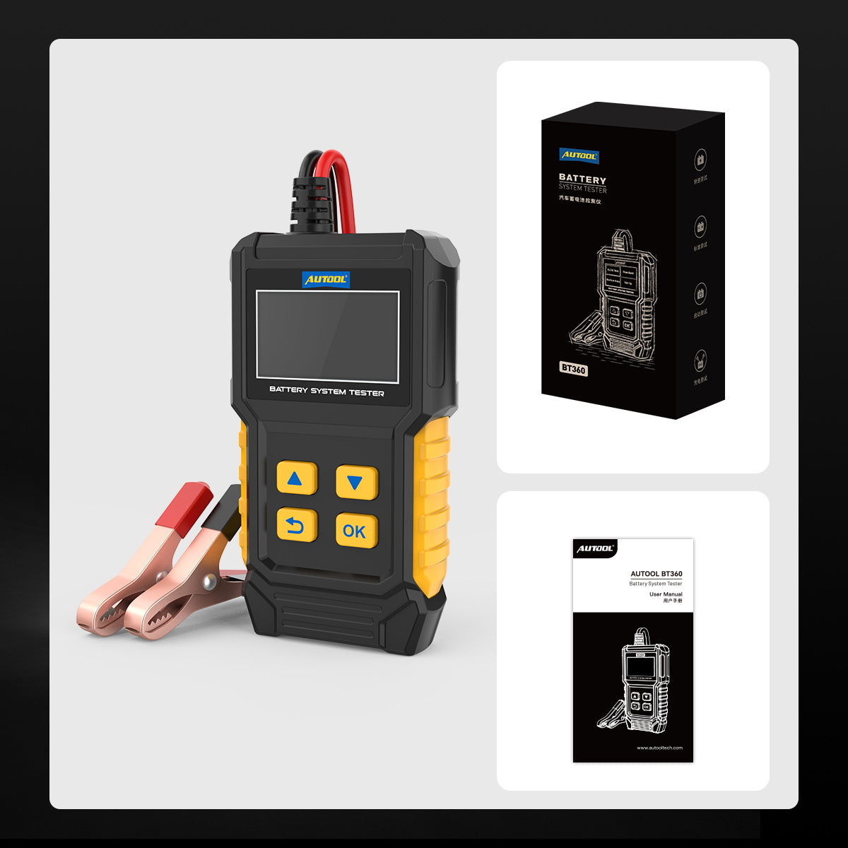 AUTOOL BT360 – 12V Autós Akkumulátor Teszter és Töltőrendszer Elemző