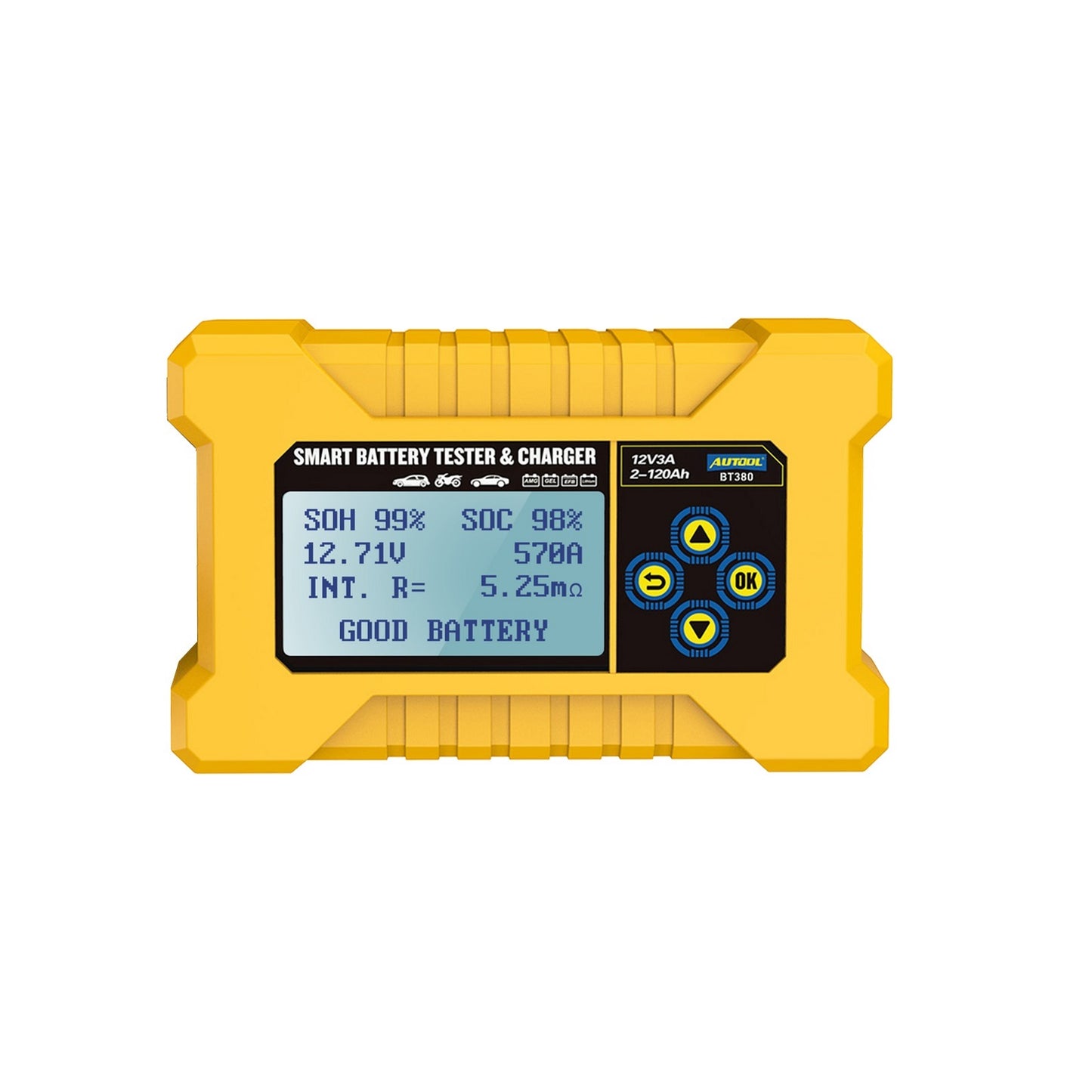 AUTOOL BT380 – 12V Autós Akkumulátor Teszter és Töltő Eszköz