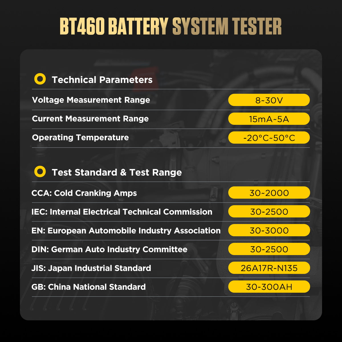 AUTOOL BT460 – 12V/24V Akkumulátor Terheléses Teszter és Diagnosztikai Eszköz