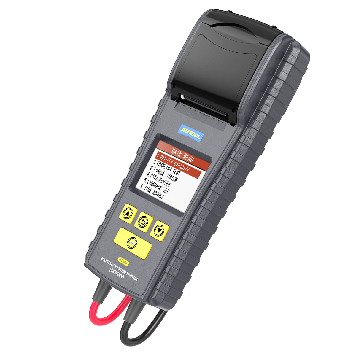 AUTOOL BT860 – 12V/24V Akkumulátor Teszter Hőmérséklet-figyeléssel és Nyomtatóval