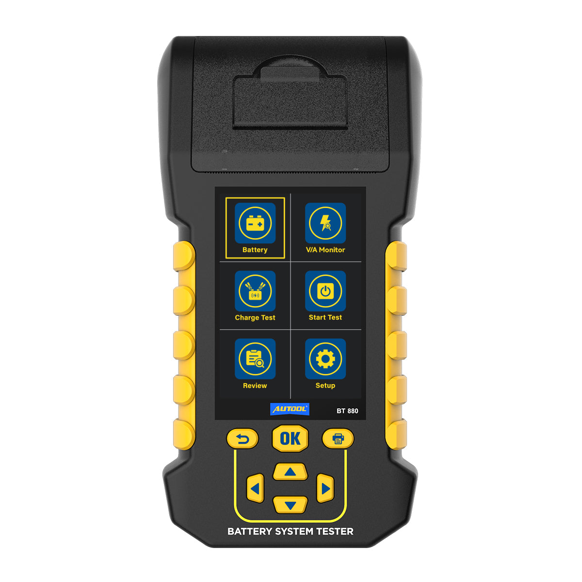 AUTOOL BT880 akkumulátor teszter – nyomtató & szivárgásmérés