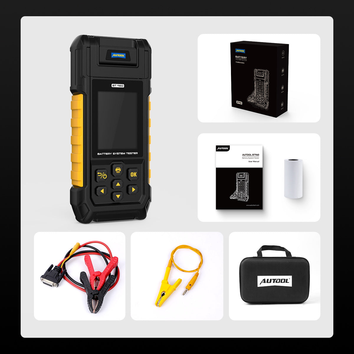 AUTOOL BT960 akkumulátor teszter – lítium akku teszt & szivárgásfigyelés