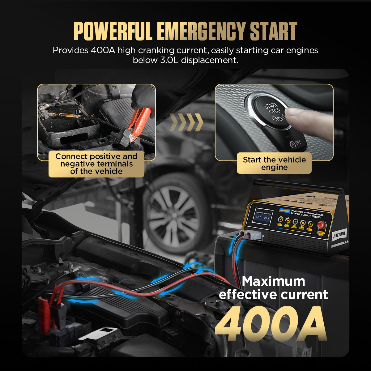 AUTOOL EM365 – 150A ECU Programozó Tápegység és Gyors Akkumulátortöltő