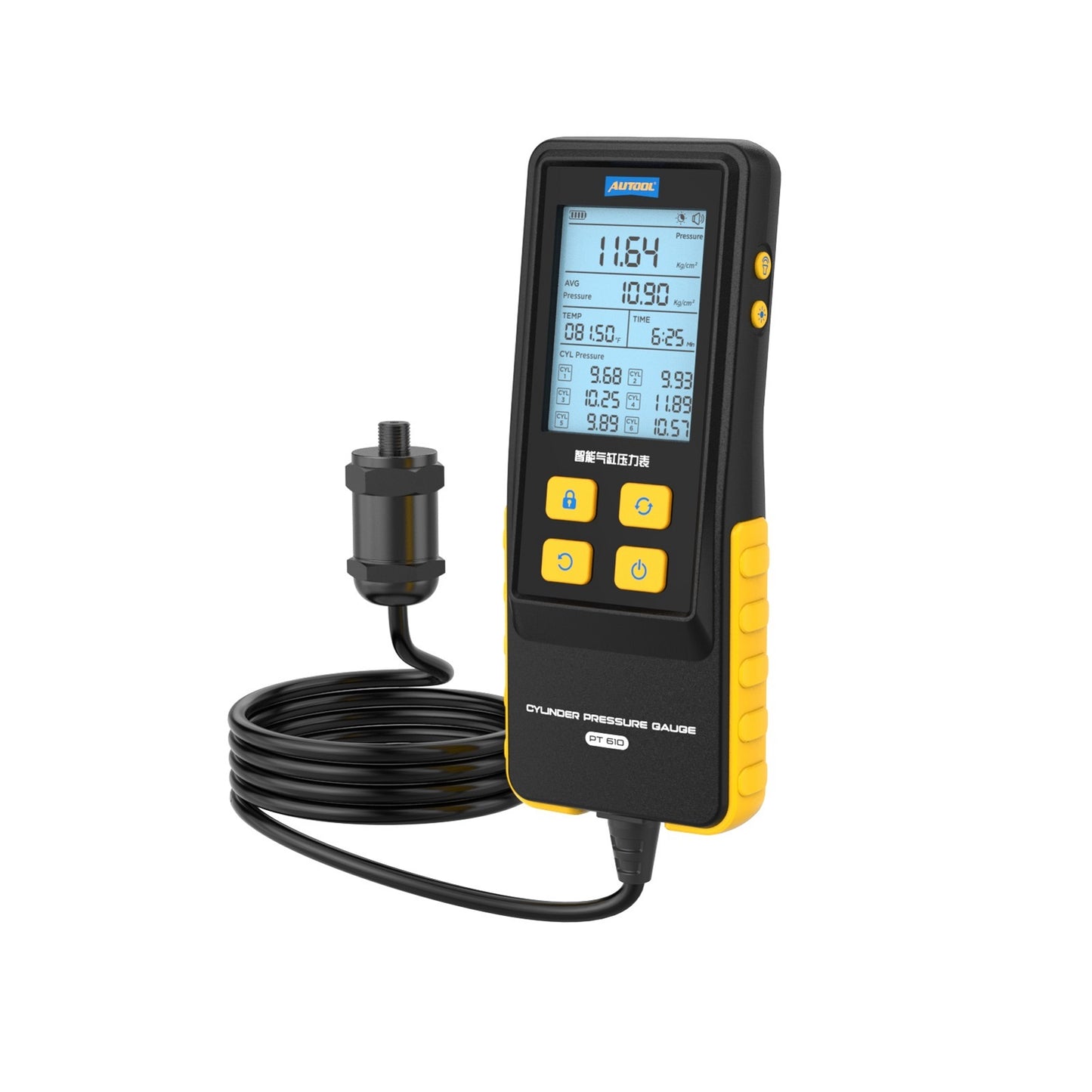 AUTOOL PT610 hengerkompresszió-mérő | Digitális kijelző, 0–426.6 PSI