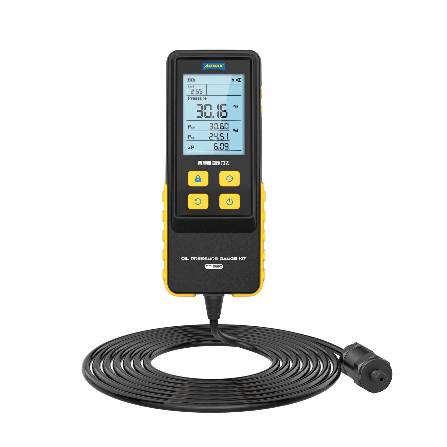 AUTOOL PT620 motorolaj-nyomásmérő | Digitális, 0–426.6 PSI