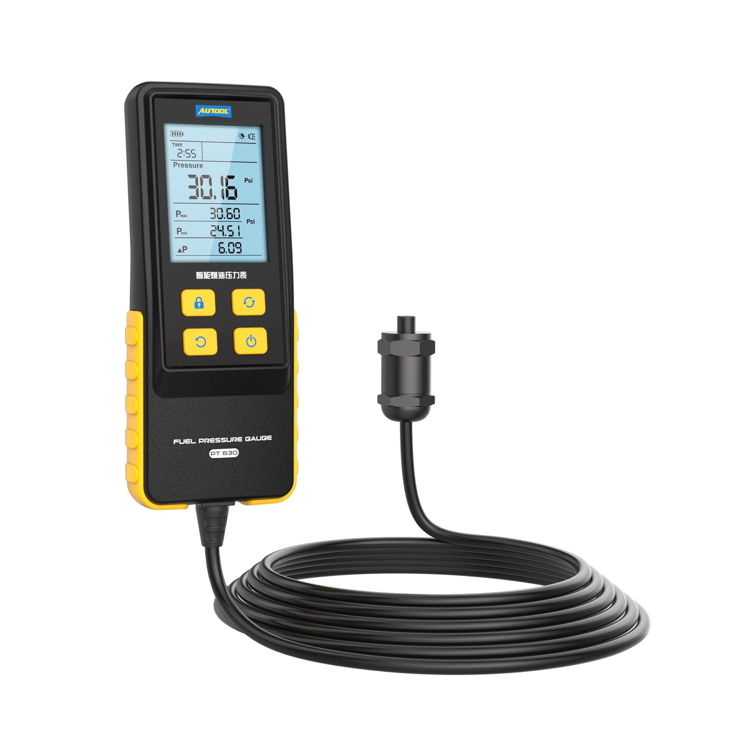 AUTOOL PT630 üzemanyagnyomás-mérő | Digitális, 0–426.6 PSI