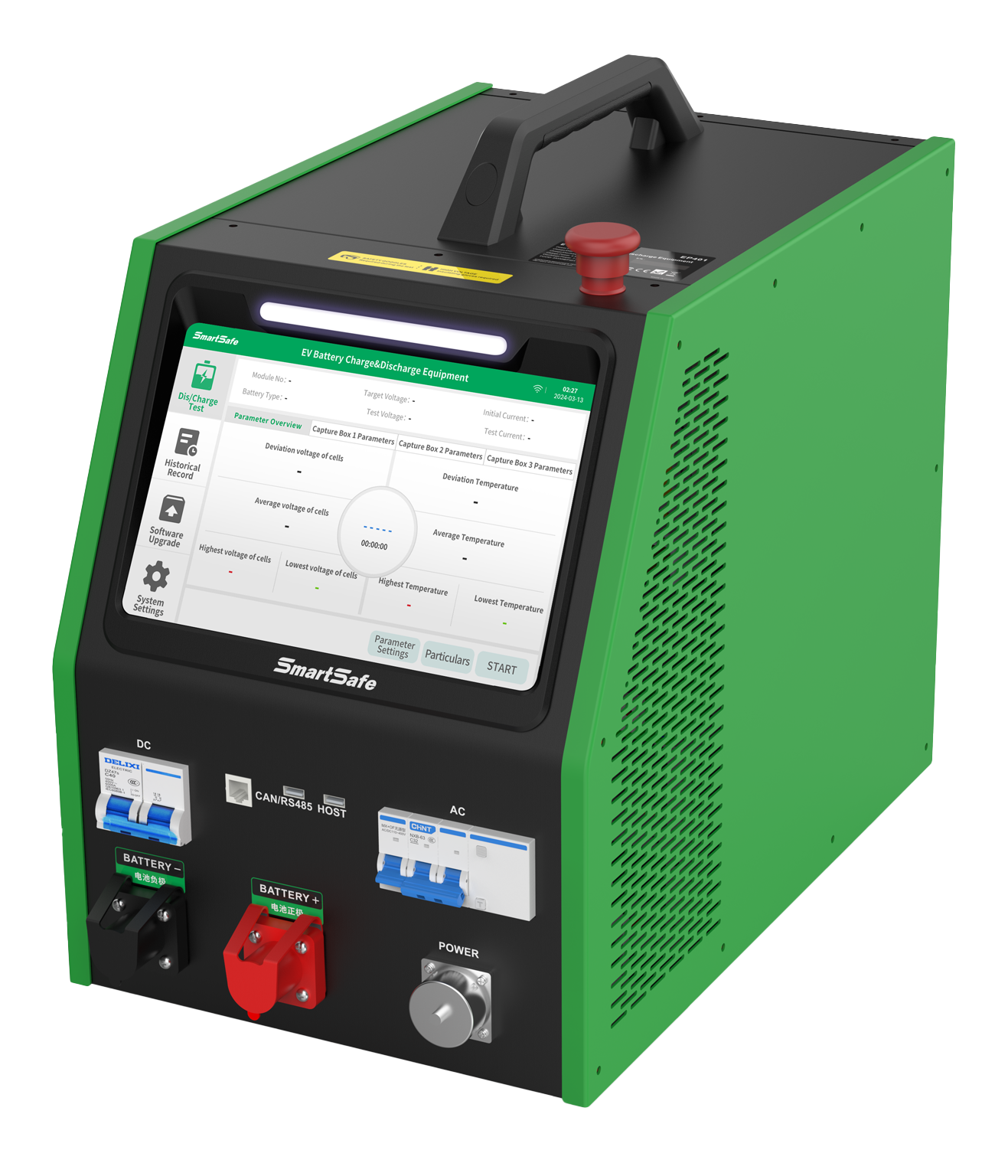 SmartSafe EP401 – EV akkumulátor töltő és kisütő berendezés (Charge & Discharge Equipment)