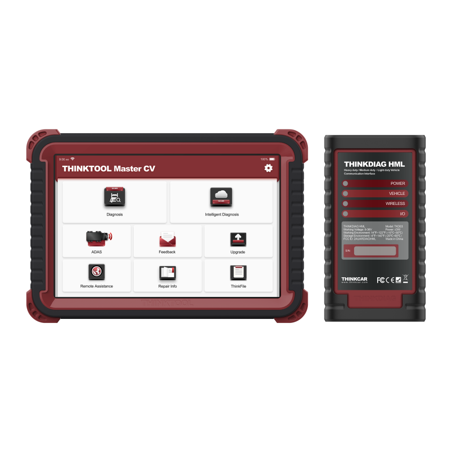 THINKCAR THINKTOOL Euro Master CV – 10” professzionális teherautó diagnosztikai tablet, 190+ márka támogatással, opcionális ADAS és moduláris bővítéssel