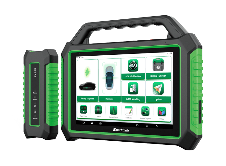 SmartSafe P01 – EV akkumulátor és jármű diagnosztikai eszköz (EV Detection Tool, Battery Pack & System Test, ADAS, OBD, Fast Charging Port)