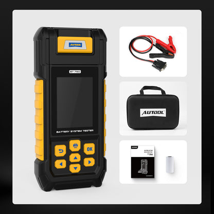 AUTOOL BT760 – 12V/24V Akkumulátor Terheléses Teszter Nyomtatóval és Színes Kijelzővel