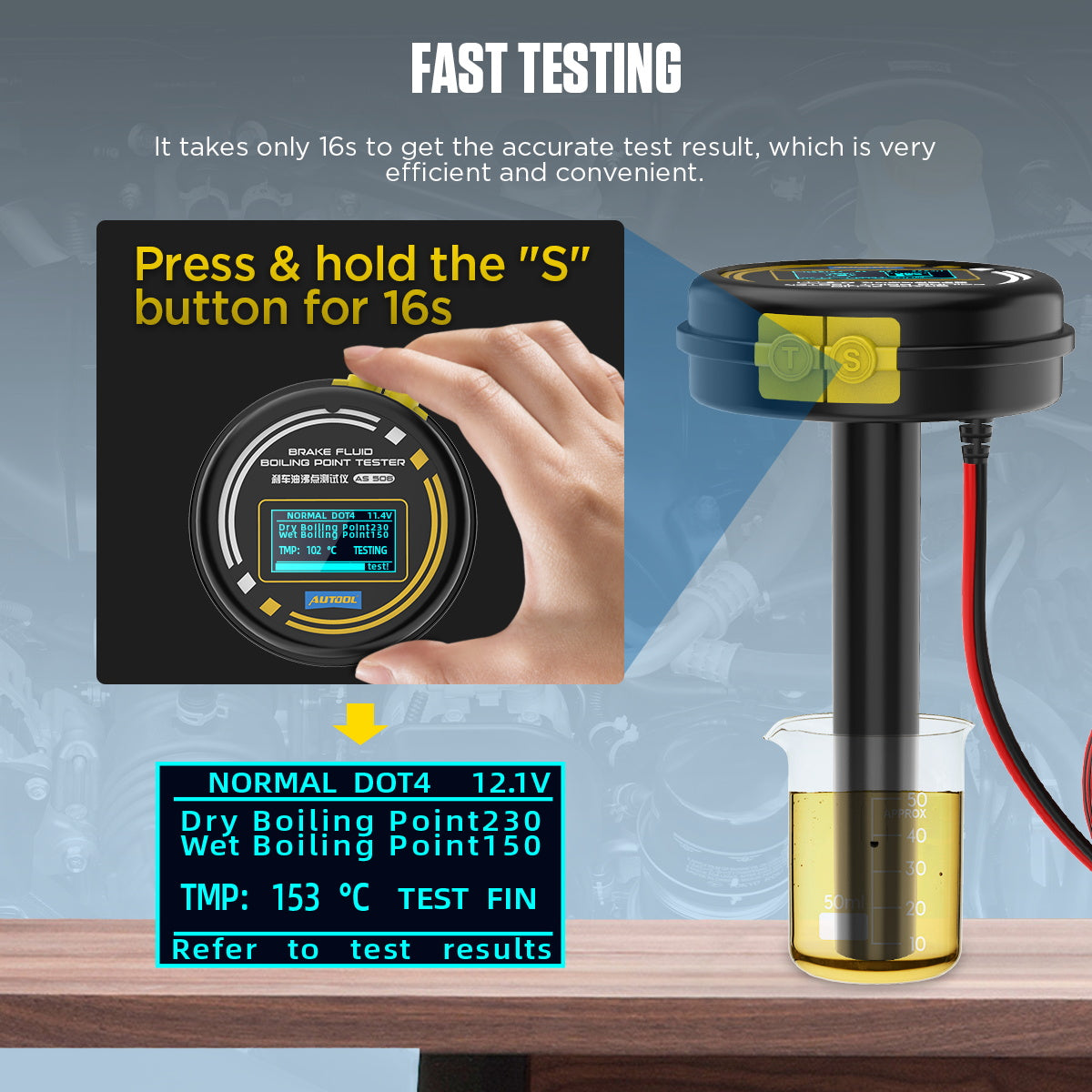 AUTOOL AS506 Brake Fluid Tester – Gyors és pontos fékfolyadék diagnosztika
