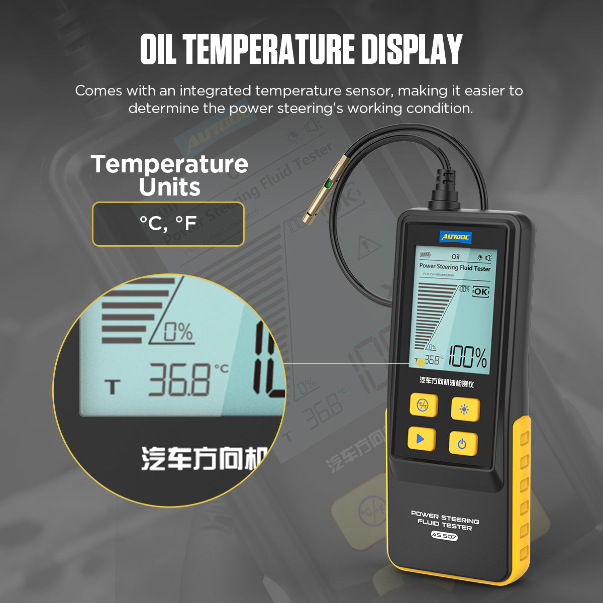 AUTOOL AS507 Power Steering Fluid Tester – Szervokormány Olajminőség Mérő