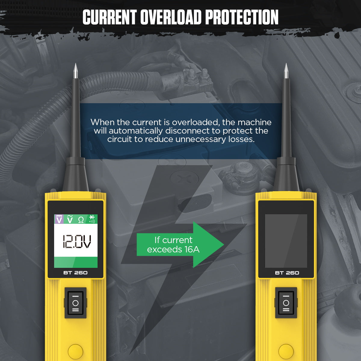 AUTOOL BT260 Elektromos Áramkör Teszter – 12V/24V Profi Járművillamossági Műszer