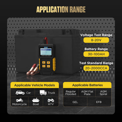 AUTOOL BT360 – 12V Autós Akkumulátor Teszter és Töltőrendszer Elemző