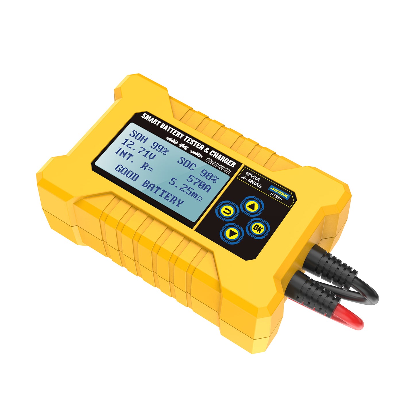 AUTOOL BT380 – 12V Autós Akkumulátor Teszter és Töltő Eszköz