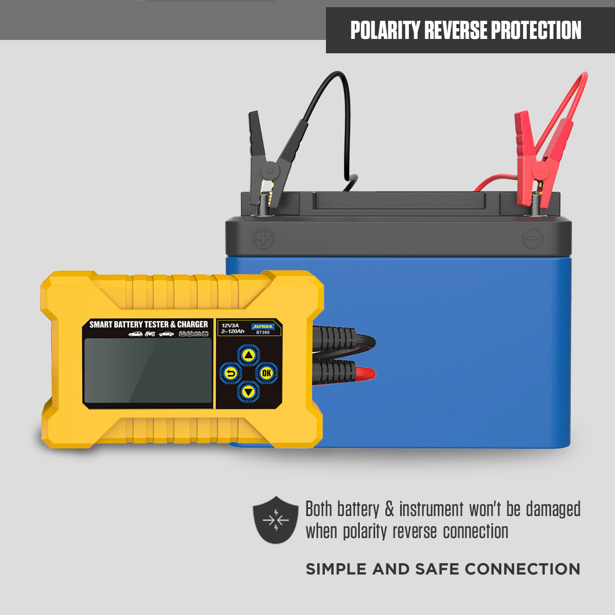 AUTOOL BT380 – 12V Autós Akkumulátor Teszter és Töltő Eszköz