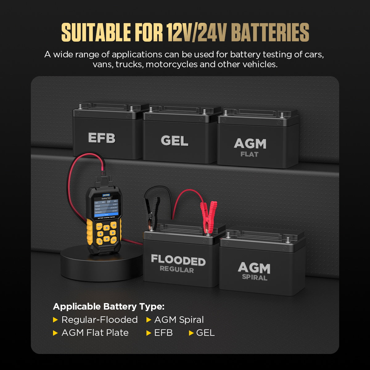AUTOOL BT460 – 12V/24V Akkumulátor Terheléses Teszter és Diagnosztikai Eszköz