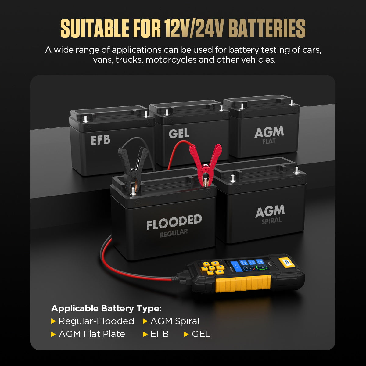 AUTOOL BT760 – 12V/24V Akkumulátor Terheléses Teszter Nyomtatóval és Színes Kijelzővel