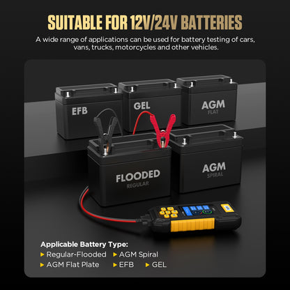 AUTOOL BT760 – 12V/24V Akkumulátor Terheléses Teszter Nyomtatóval és Színes Kijelzővel