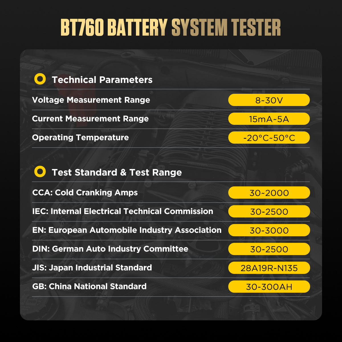 AUTOOL BT760 – 12V/24V Akkumulátor Terheléses Teszter Nyomtatóval és Színes Kijelzővel