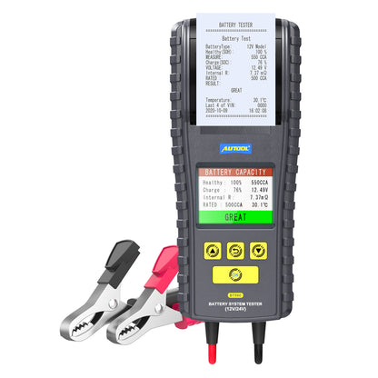 AUTOOL BT860 – 12V/24V Akkumulátor Teszter Hőmérséklet-figyeléssel és Nyomtatóval