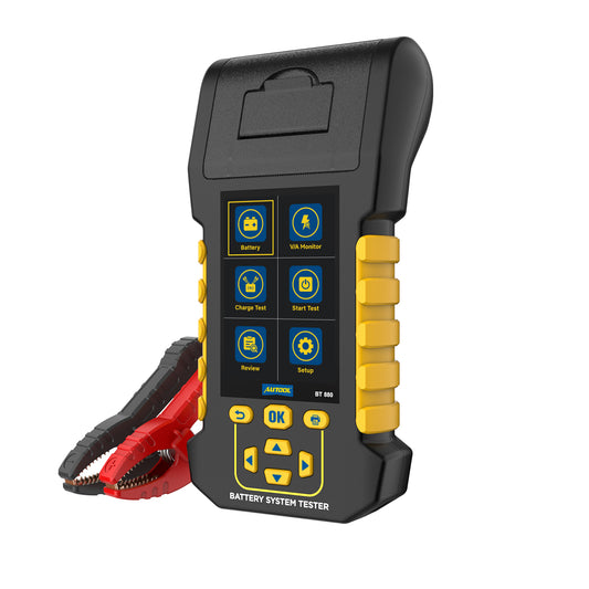 AUTOOL BT880 akkumulátor teszter – nyomtató & szivárgásmérés