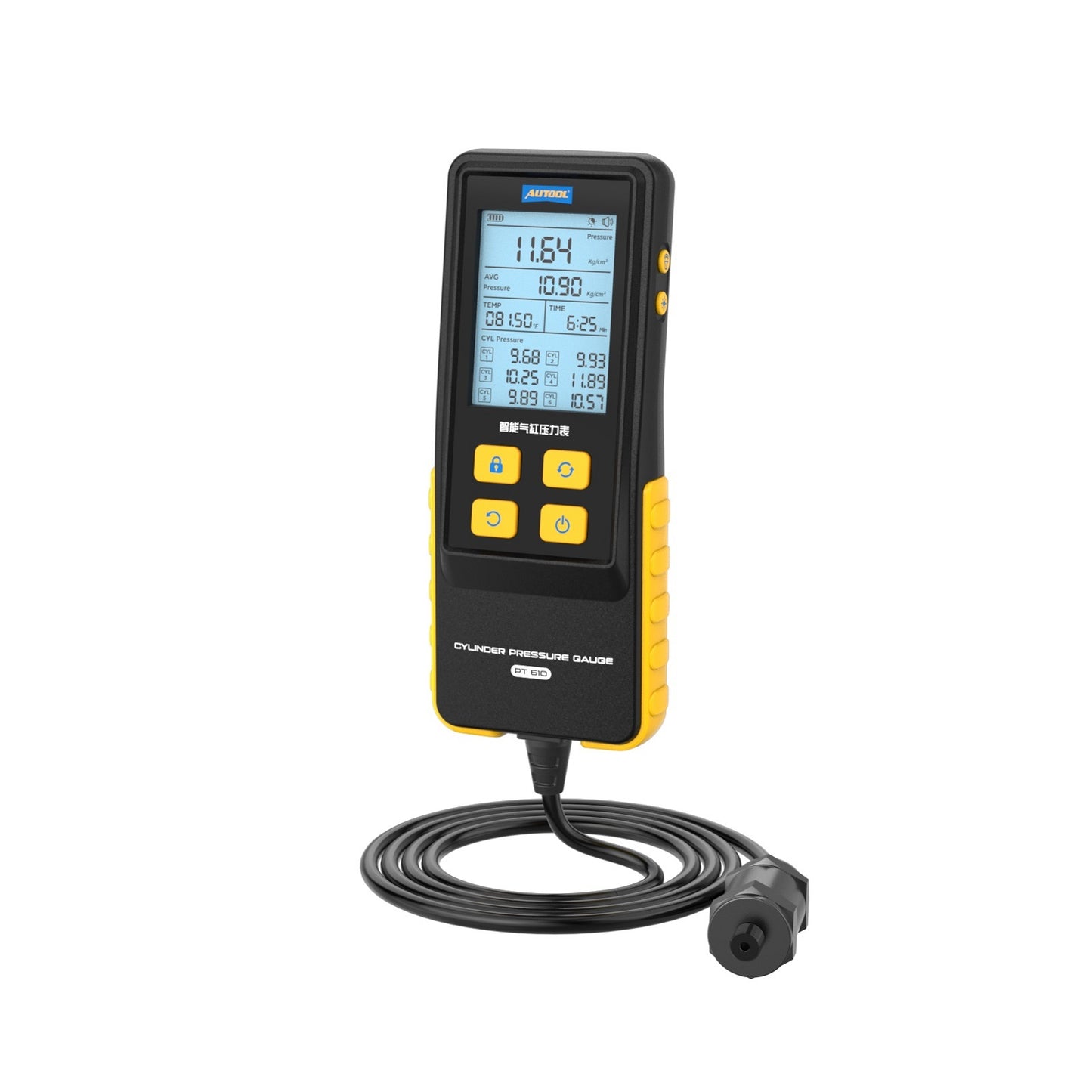AUTOOL PT610 hengerkompresszió-mérő | Digitális kijelző, 0–426.6 PSI