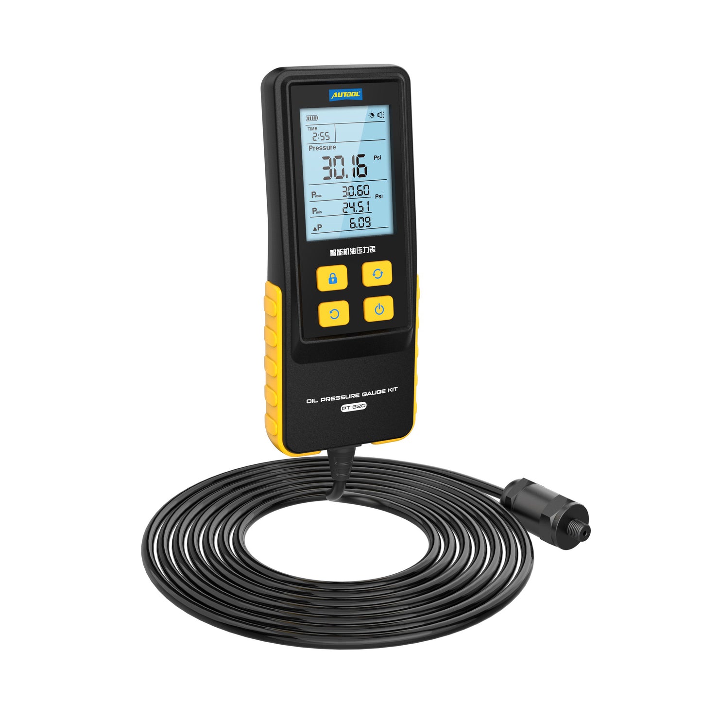 AUTOOL PT620 motorolaj-nyomásmérő | Digitális, 0–426.6 PSI
