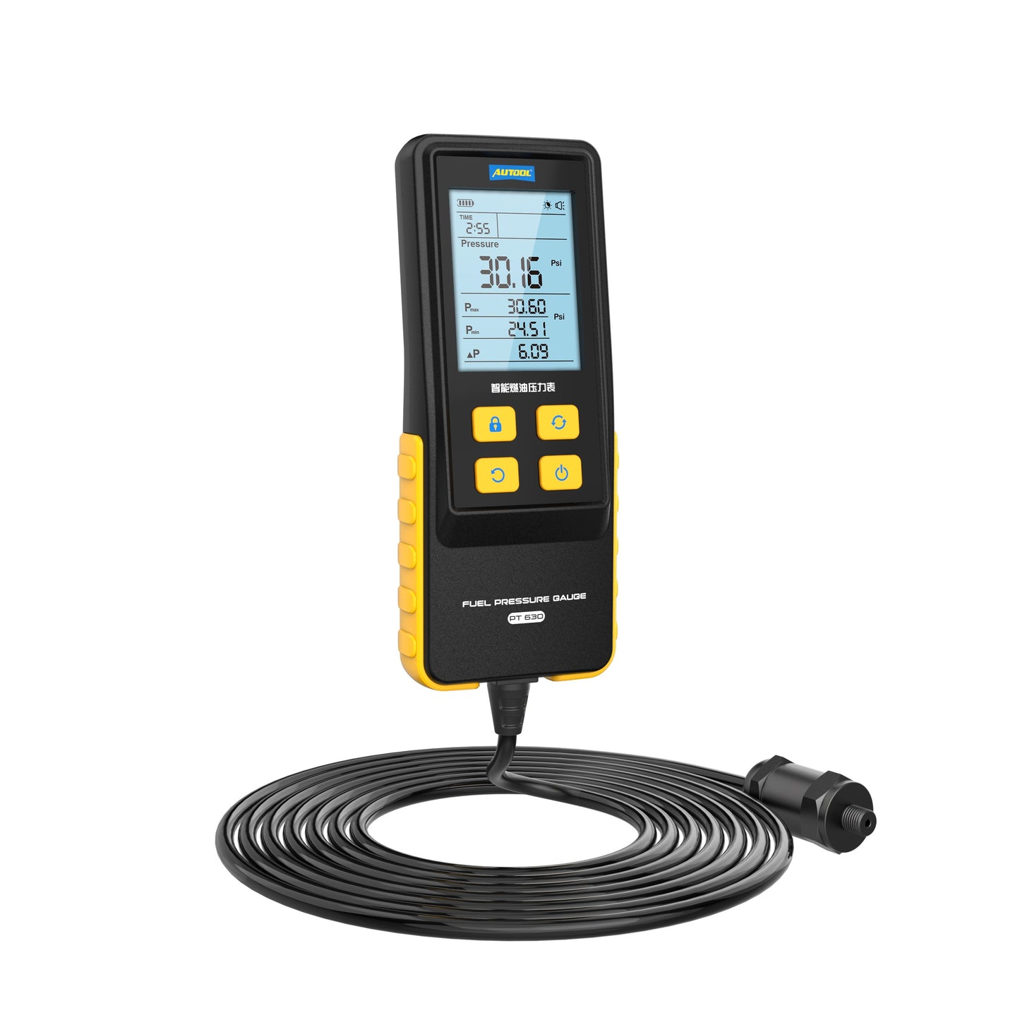 AUTOOL PT630 üzemanyagnyomás-mérő | Digitális, 0–426.6 PSI