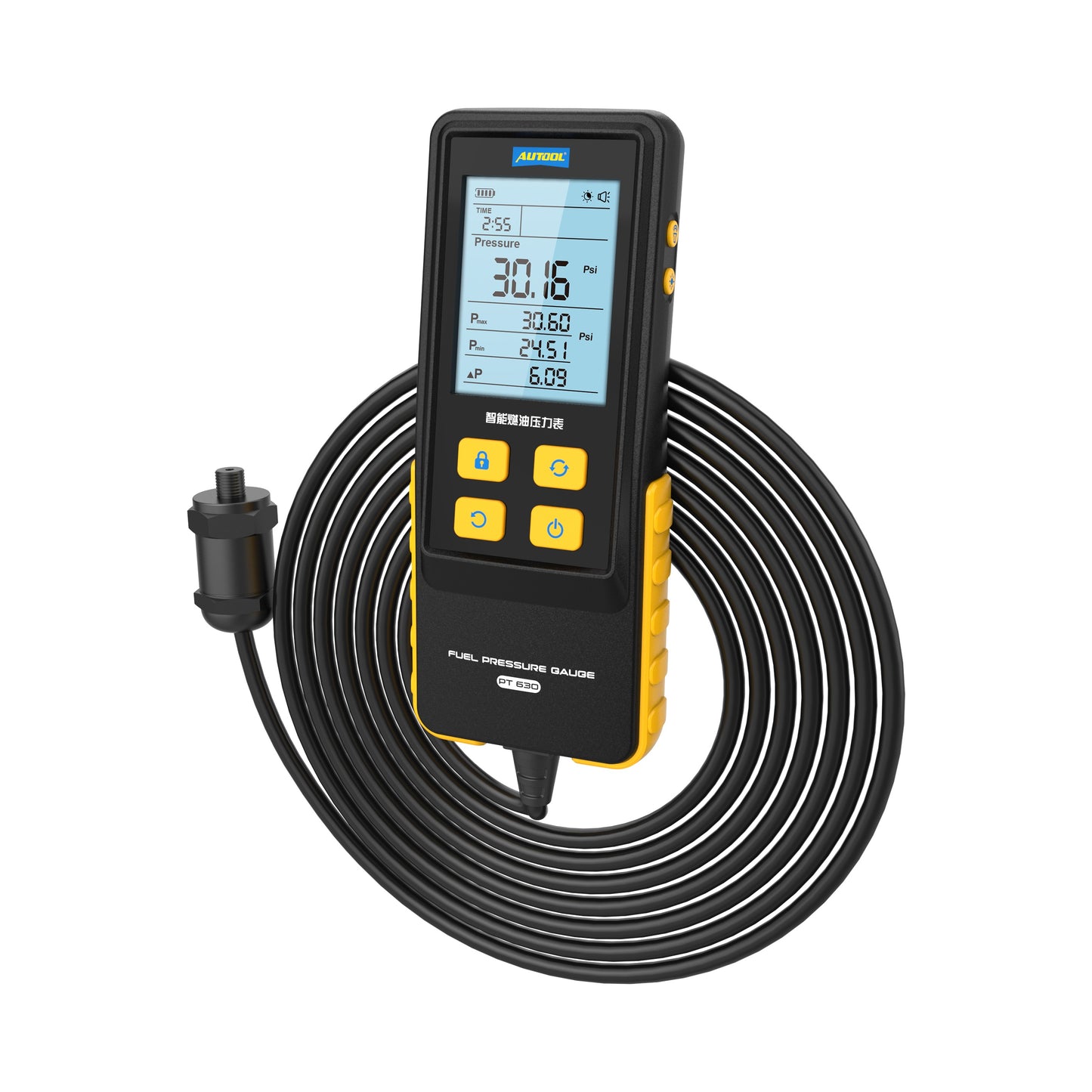 AUTOOL PT630 üzemanyagnyomás-mérő | Digitális, 0–426.6 PSI