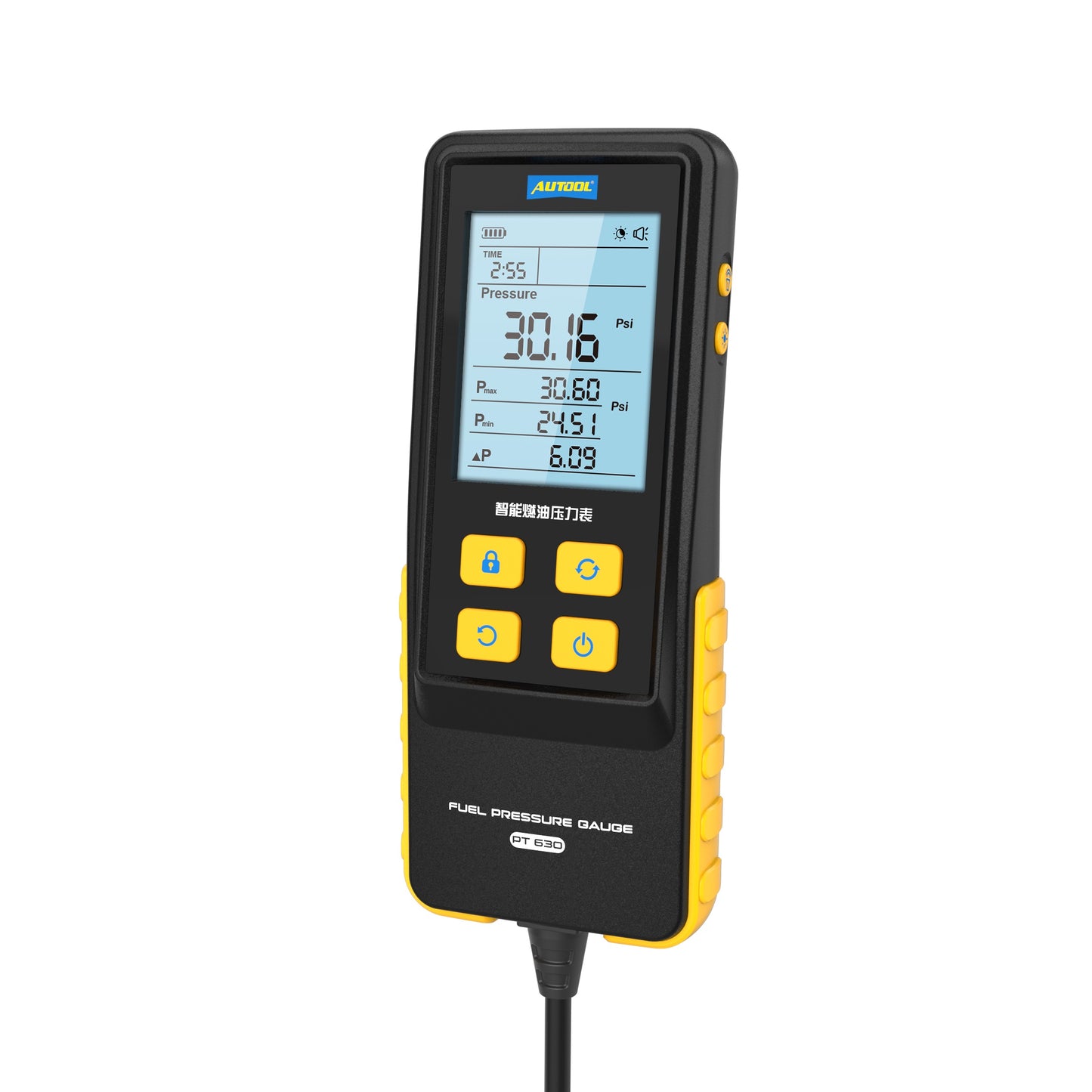 AUTOOL PT630 üzemanyagnyomás-mérő | Digitális, 0–426.6 PSI