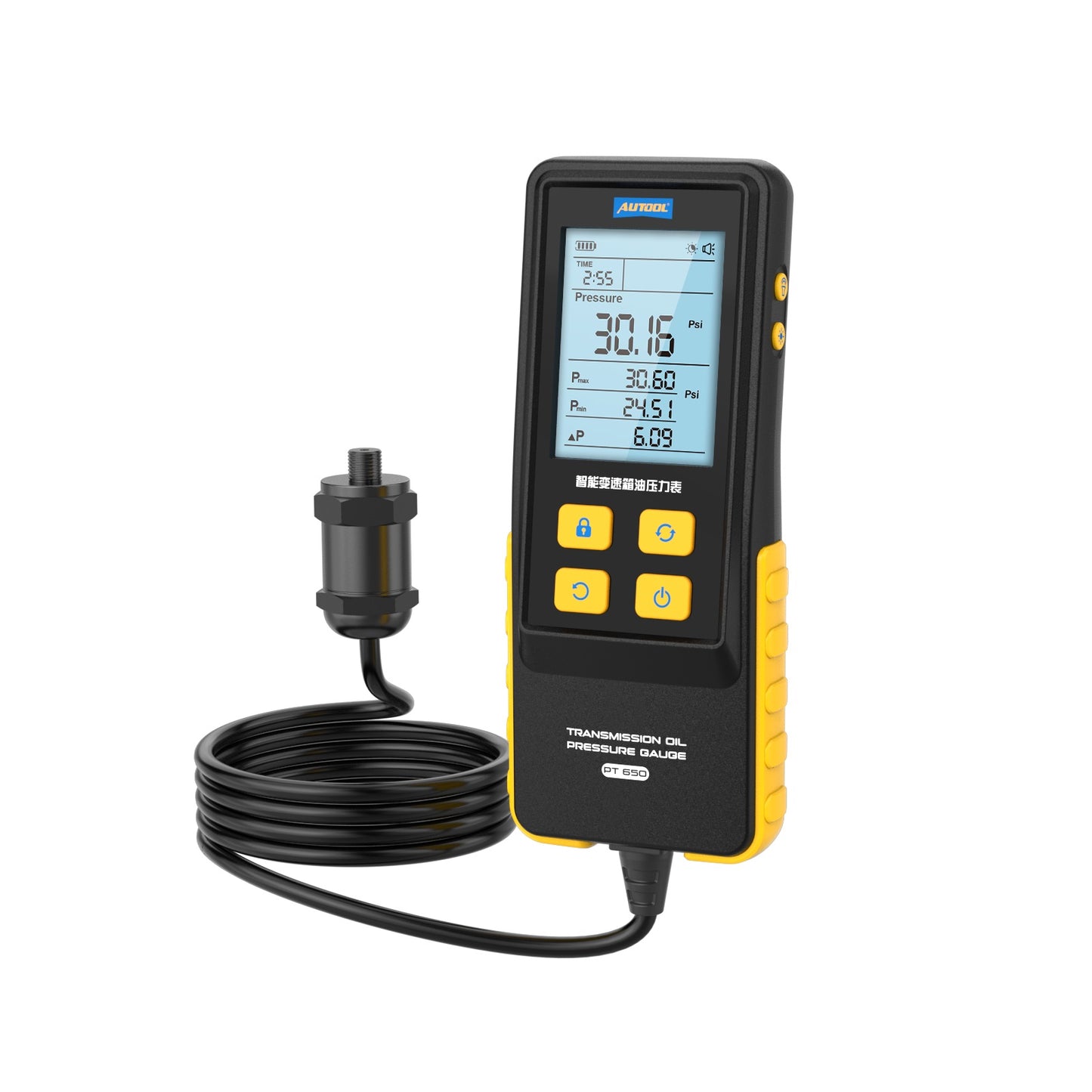 AUTOOL PT650 váltóolaj-nyomásmérő | ATF, digitális, 0–426.6 PSI