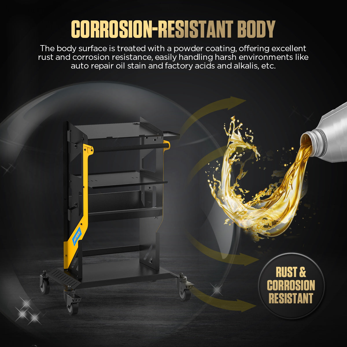 AUTOOL T22- 3X Tier Rolling Tool Cart – Professzionális 3 szintes szerelőszekrény, 300kg teherbírás