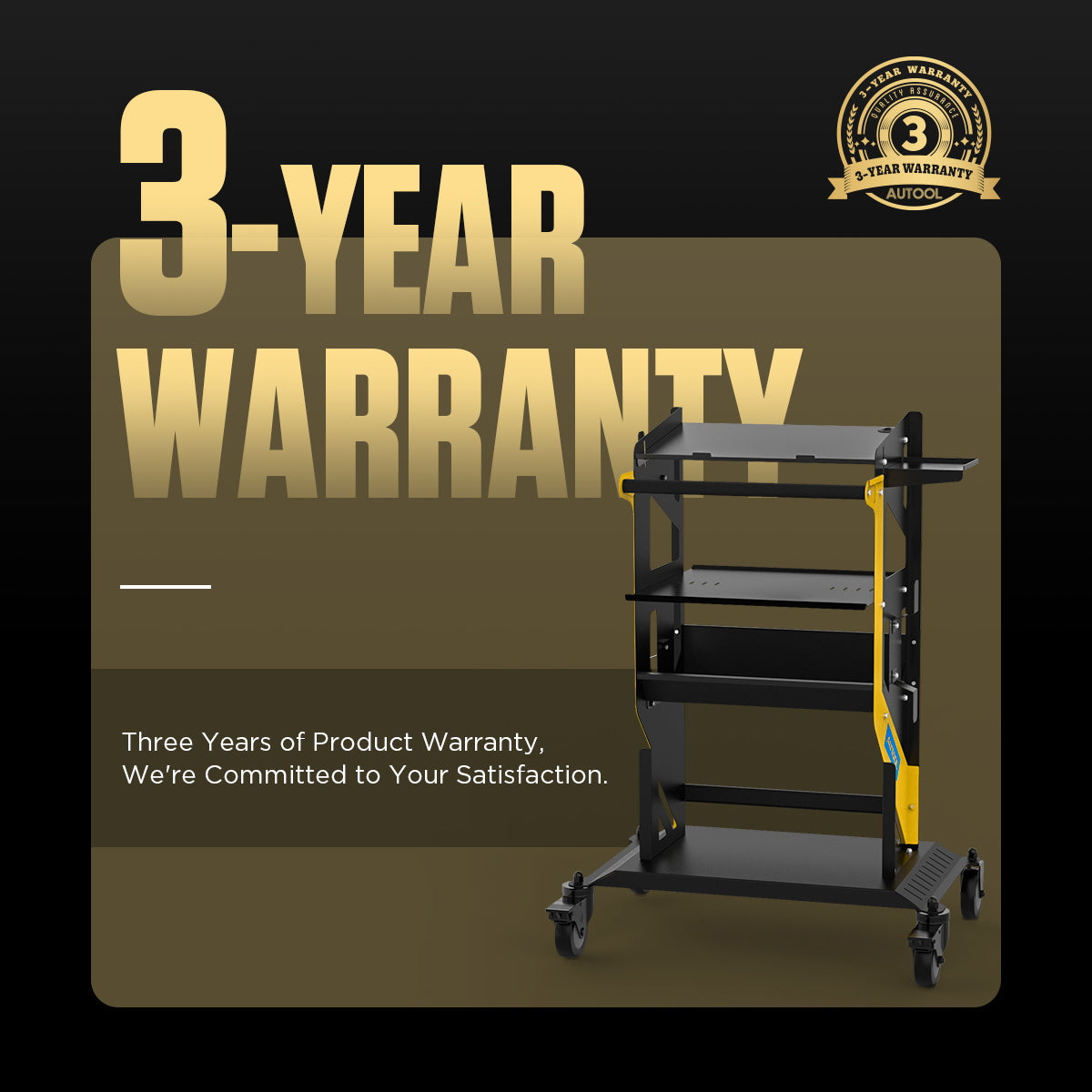 AUTOOL T22- 3X Tier Rolling Tool Cart – Professzionális 3 szintes szerelőszekrény, 300kg teherbírás