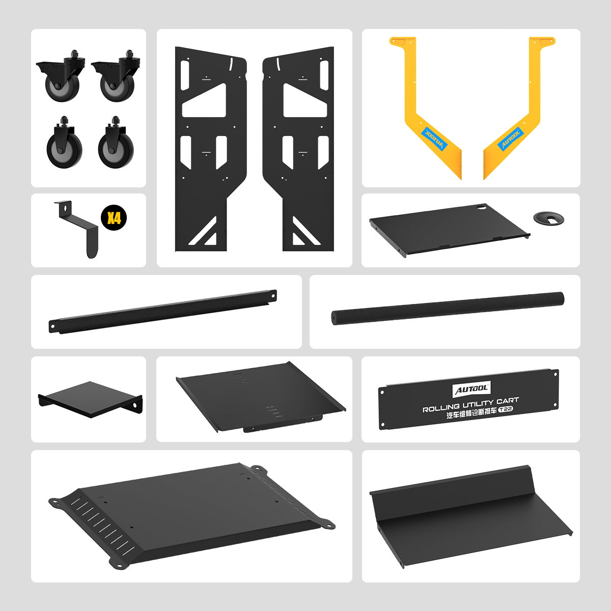 AUTOOL T22- 3X Tier Rolling Tool Cart – Professzionális 3 szintes szerelőszekrény, 300kg teherbírás