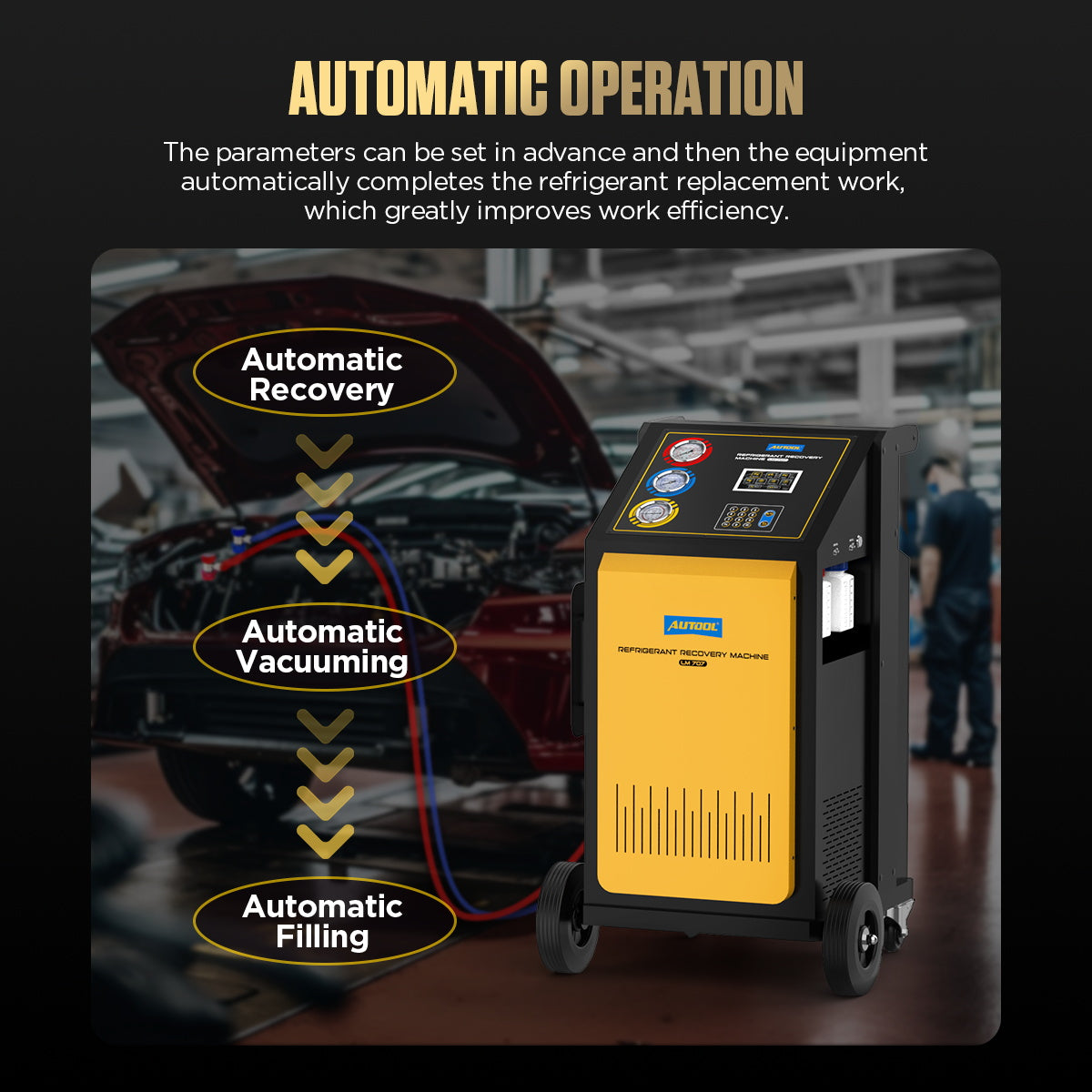 AUTOOL LM707 Klímatöltő gép, automata, R134a hűtőközeghez