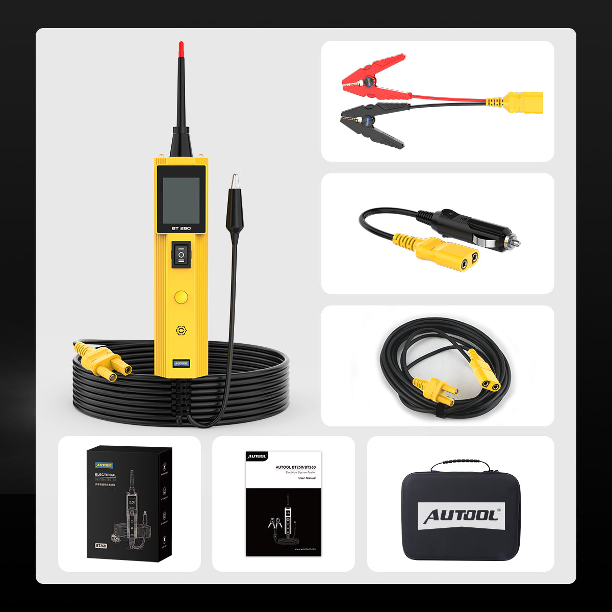 AUTOOL BT260 Elektromos Áramkör Teszter – 12V/24V Profi Járművillamossági Műszer
