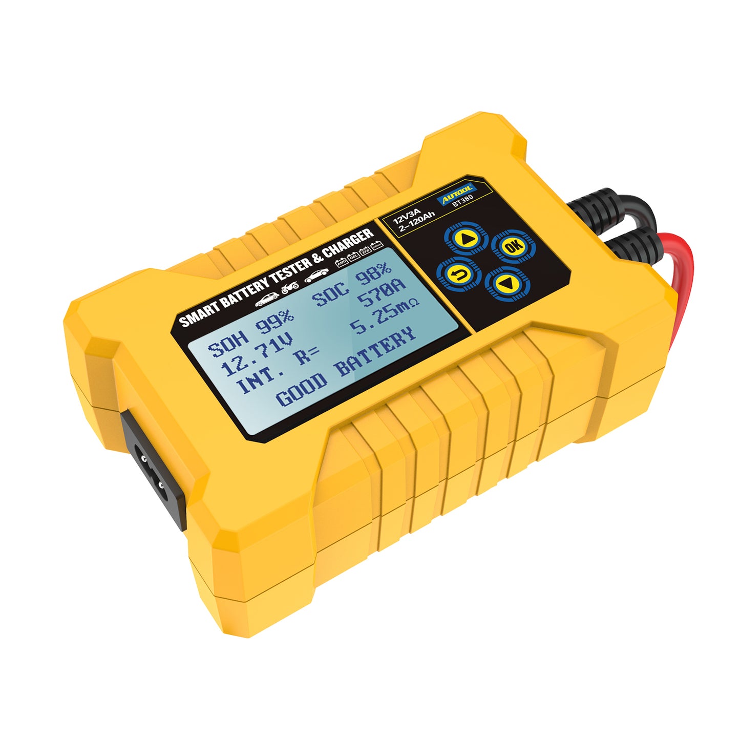 AUTOOL BT380 – 12V Autós Akkumulátor Teszter és Töltő Eszköz