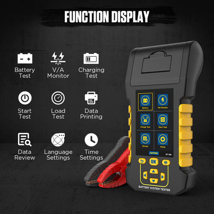 AUTOOL BT880 akkumulátor teszter – nyomtató & szivárgásmérés
