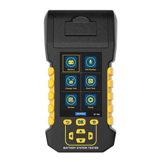 AUTOOL BT880 akkumulátor teszter – nyomtató & szivárgásmérés