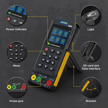 AUTOOL DM301 Diagnosztikai Multiméter – Oszcilloszkóp és True RMS Autóelektronikai Tesztelő