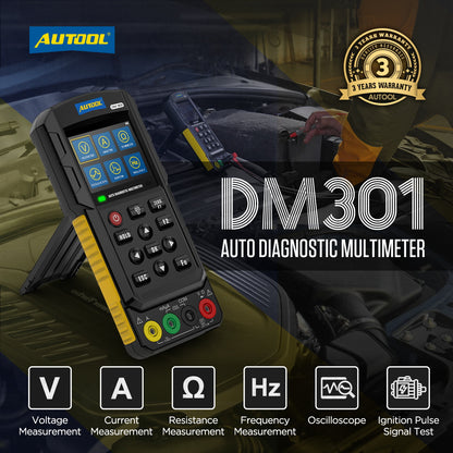 AUTOOL DM301 Diagnosztikai Multiméter – Oszcilloszkóp és True RMS Autóelektronikai Tesztelő