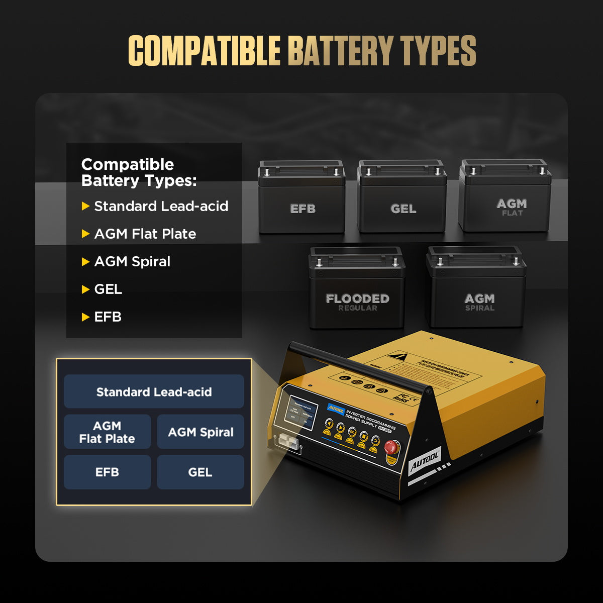 AUTOOL EM365 – 150A ECU Programozó Tápegység és Gyors Akkumulátortöltő