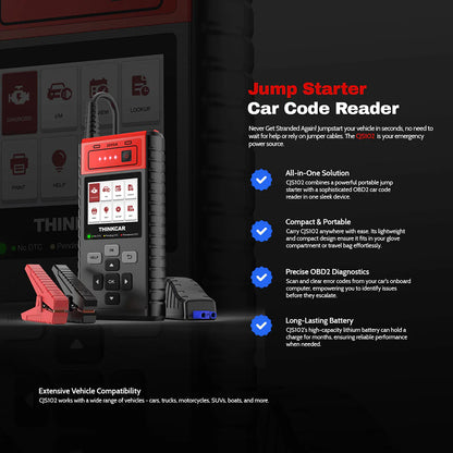 THINKCAR CJS102 Autó Akkumulátor Indító & Hibakód Olvasó – 2000A Jump Starter, 12V Diagnosztikai Eszköz