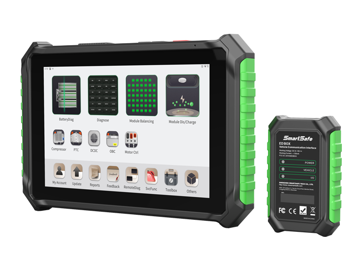SmartSafe E10 – EV intelligens diagnosztikai eszköz (EV Intelligent Diagnostic Tool, Battery, Motor, ECU, ADAS, Equalizer)