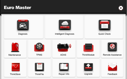 THINKCAR THINKTOOL Euro Master – 10” professzionális autódiagnosztikai tablet, 41 szerviz reset, opcionális ADAS és HD diagnosztika